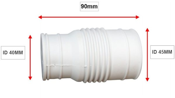 White Rubber Macerator Waste Inlet