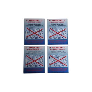 Macerator Warning Stickers X4