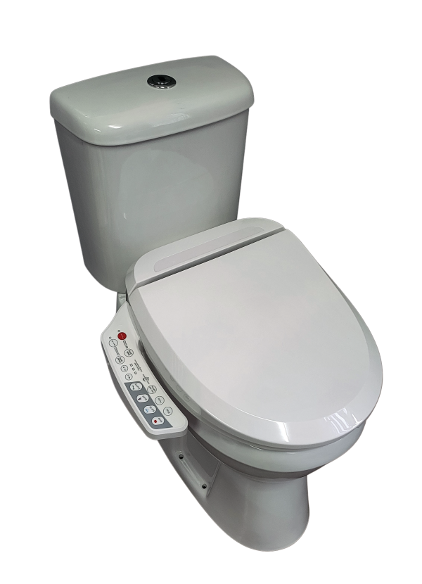 High comfort toilet with electric Bidet wash dry seat control arm touchless flush