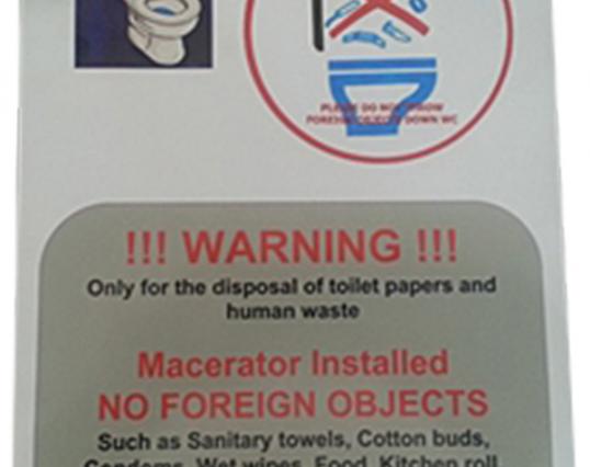 Macerator Warning Sign Sticker Large