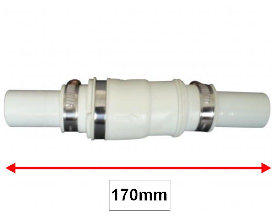 White Waste Pipe Inline Slim Non Return Valve 22Mm