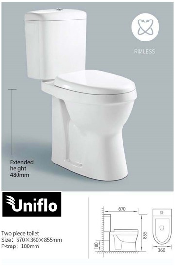 High toilet for less abled or disabled
